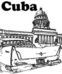 slightly dodgy graphic of old cuban car