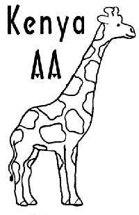 the graphic of a smiling giraffe - obviously for kenyan coffee