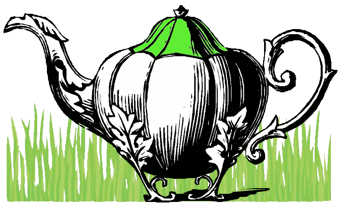 teapot in green grass - what else would make sense?